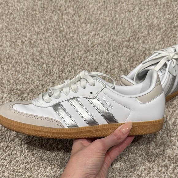 Adidas Samba White Sneakers with Silver Accents - Picture 6 of 8